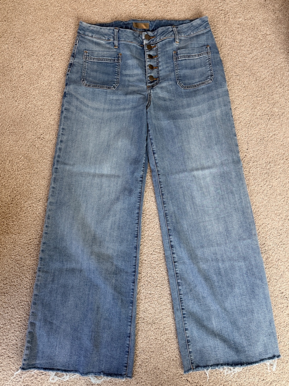 Kut from the Kloth Light Blue Wide Leg Button-Fly Jeans